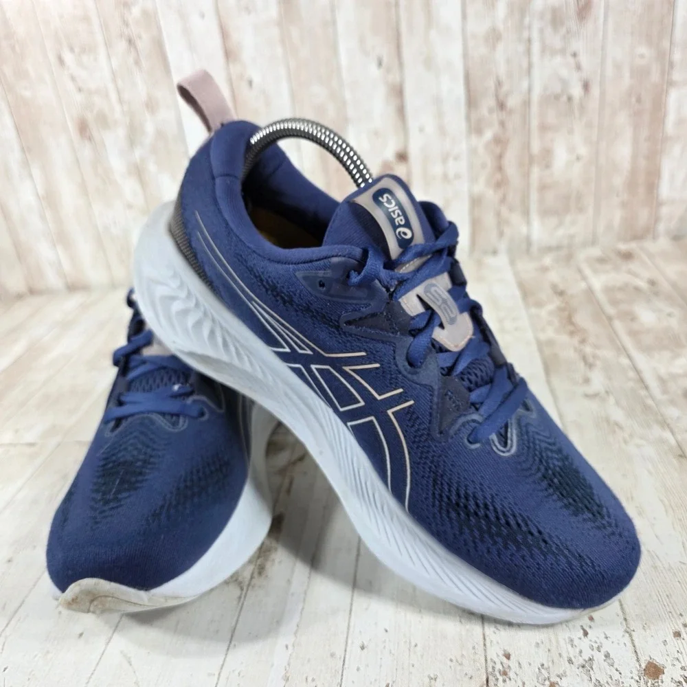 Asics Gel-Cumulus 25 Womens Running Shoes Navy Blue Rose Gold 1012B441 Size 10